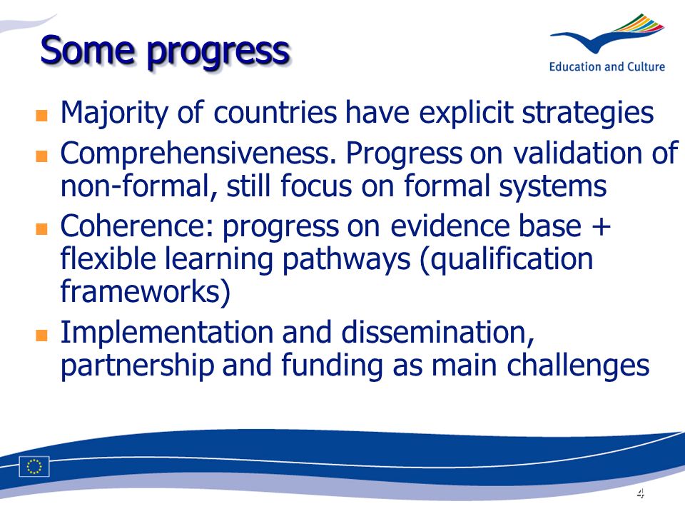 4 Some progress Majority of countries have explicit strategies Comprehensiveness.