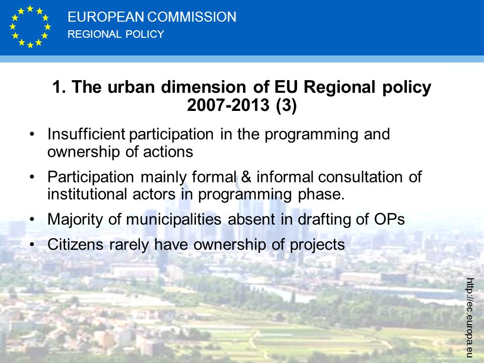 REGIONAL POLICY EUROPEAN COMMISSION   1.