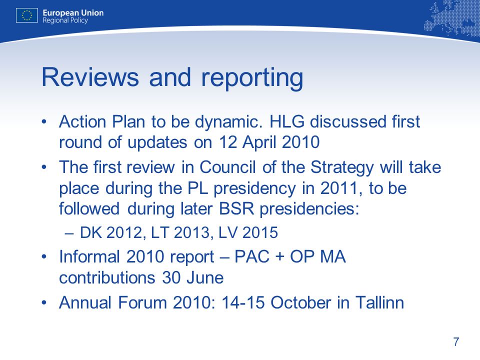 7 Reviews and reporting Action Plan to be dynamic.