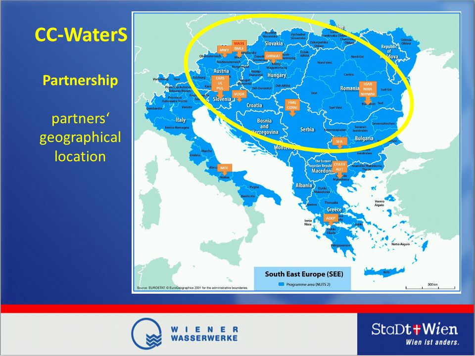 CC-WaterS Partnership partners geographical location