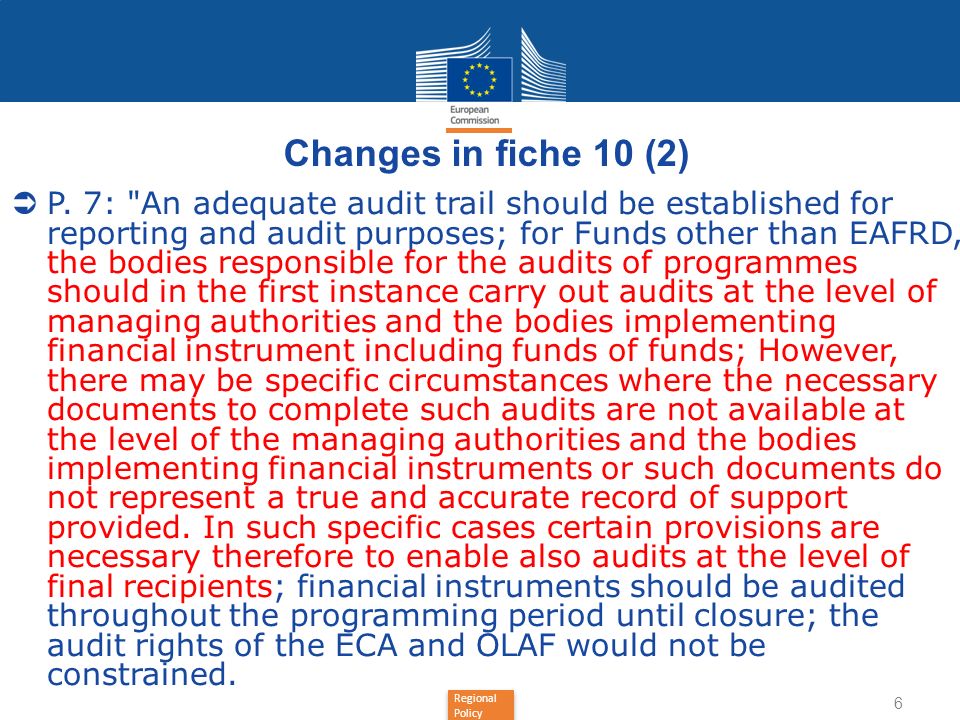 Regional Policy Changes in fiche 10 (2) P.