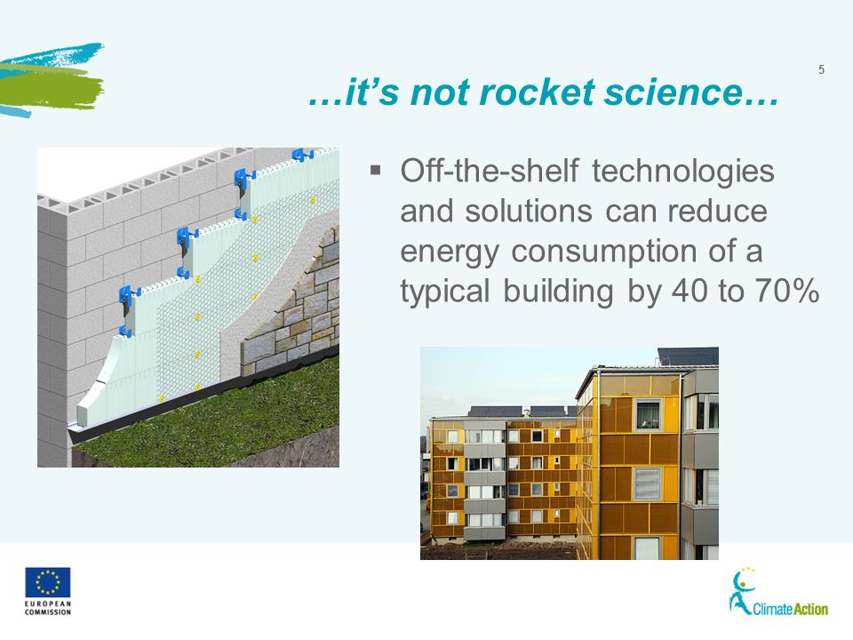 5 …its not rocket science… Off-the-shelf technologies and solutions can reduce energy consumption of a typical building by 40 to 70%