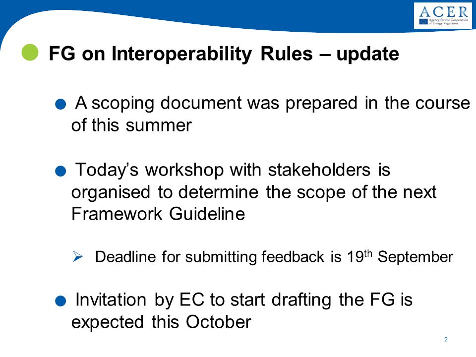 2 FG on Interoperability Rules – update.
