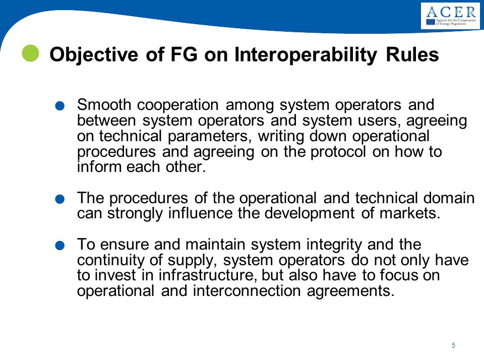 5 Objective of FG on Interoperability Rules.