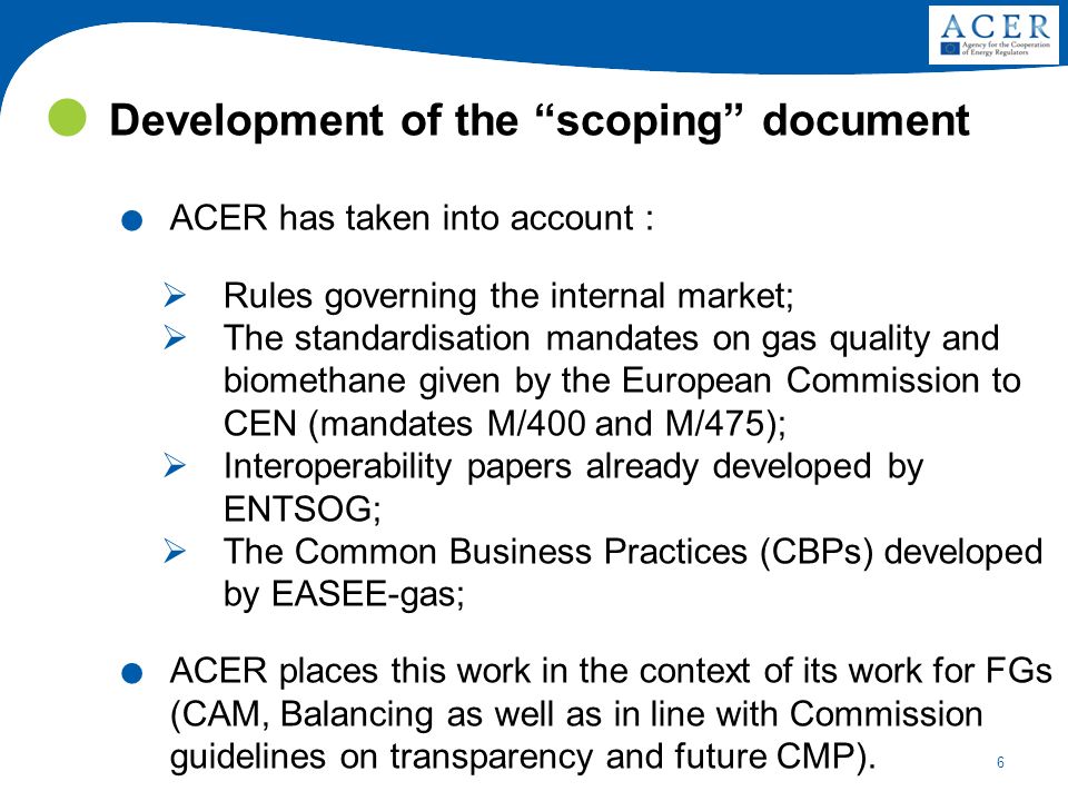 6 Development of the scoping document.