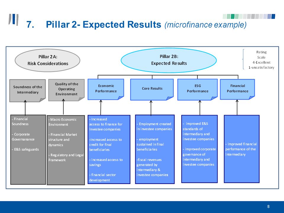 8 7.Pillar 2- Expected Results (microfinance example)