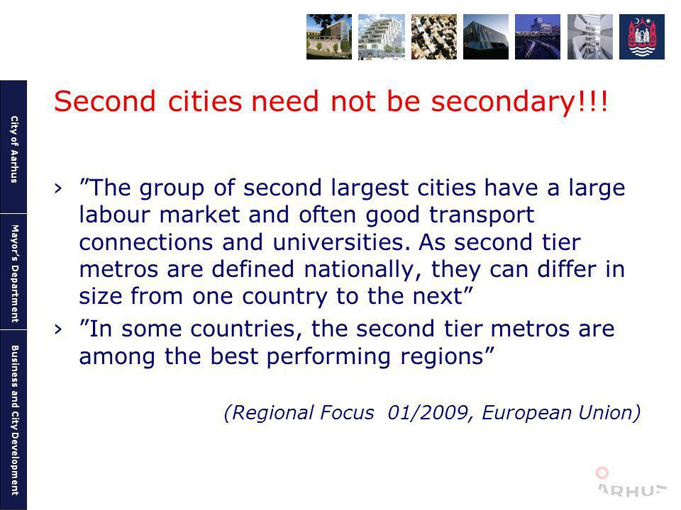 City of Aarhus Mayors Department Business and City Development Second cities need not be secondary!!.