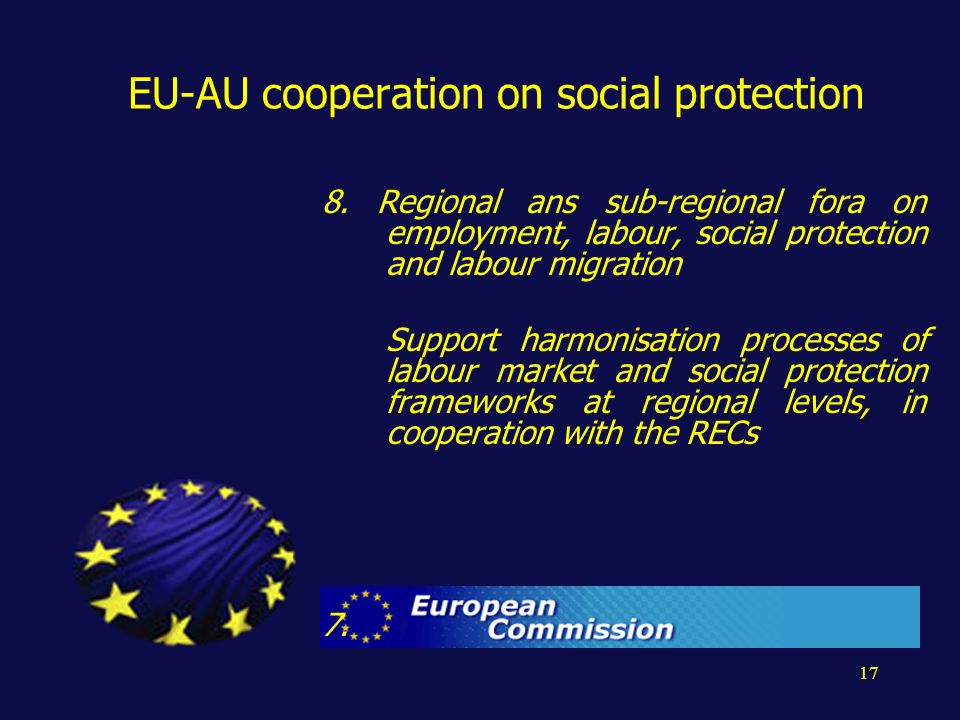 17 EU-AU cooperation on social protection 8.