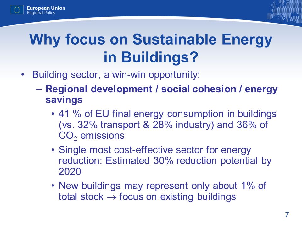 7 Why focus on Sustainable Energy in Buildings.