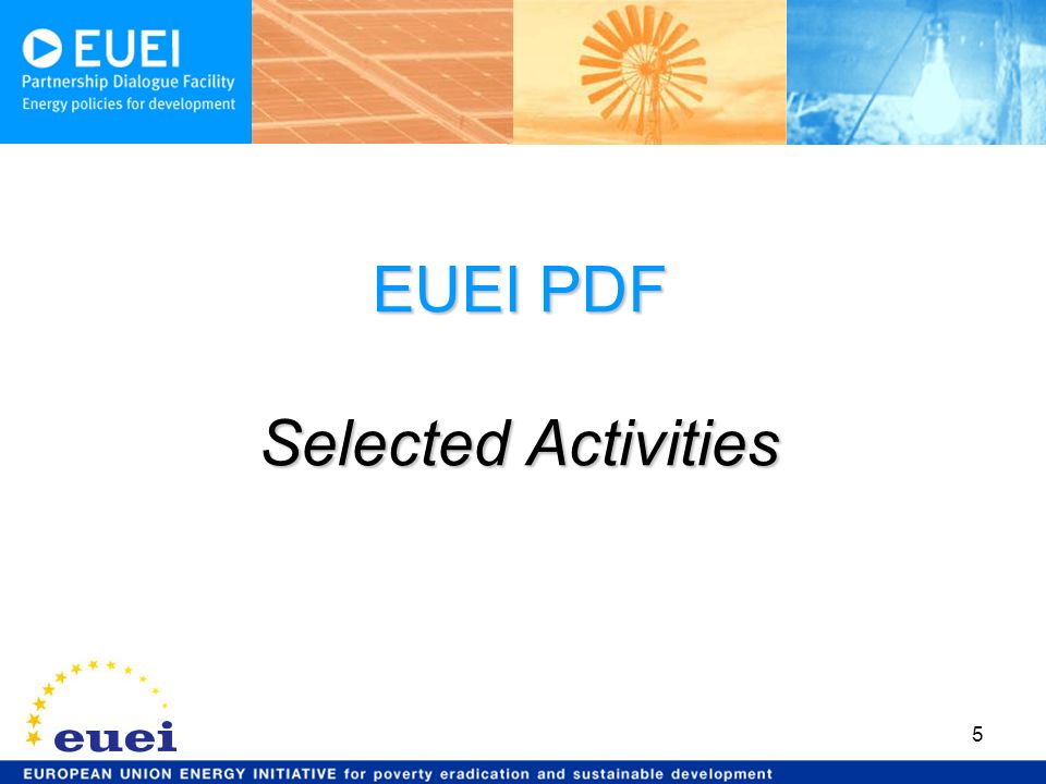 5 EUEI PDF Selected Activities
