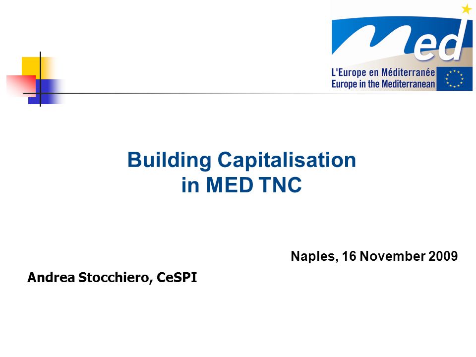 Building Capitalisation in MED TNC Naples, 16 November 2009 Andrea Stocchiero, CeSPI