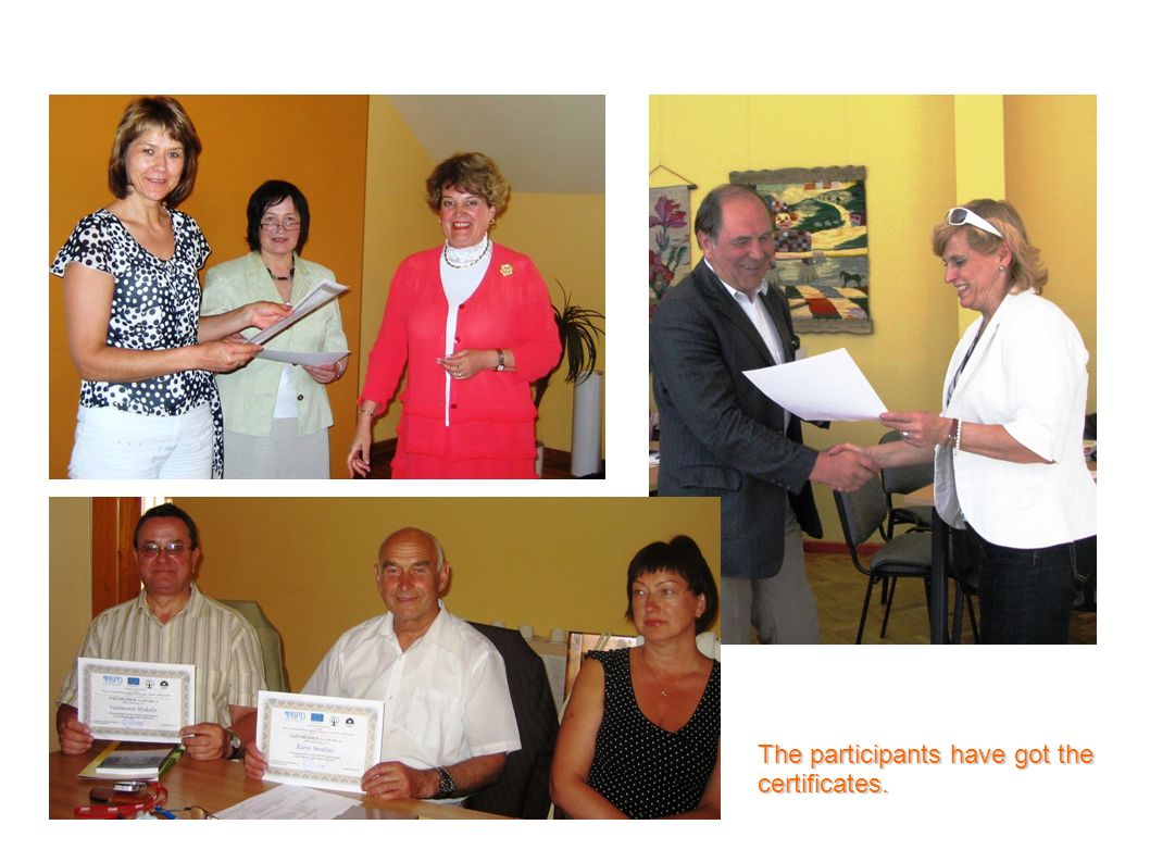 24th of September, 2009 The participants have got the certificates.