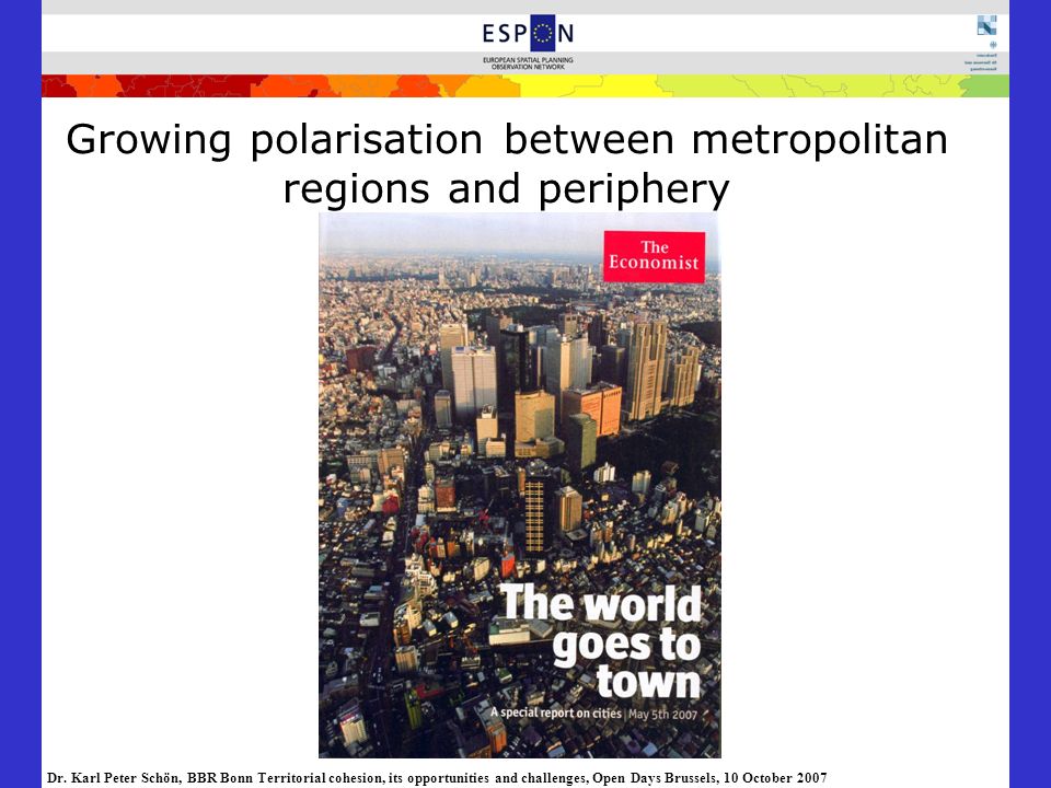 Growing polarisation between metropolitan regions and periphery