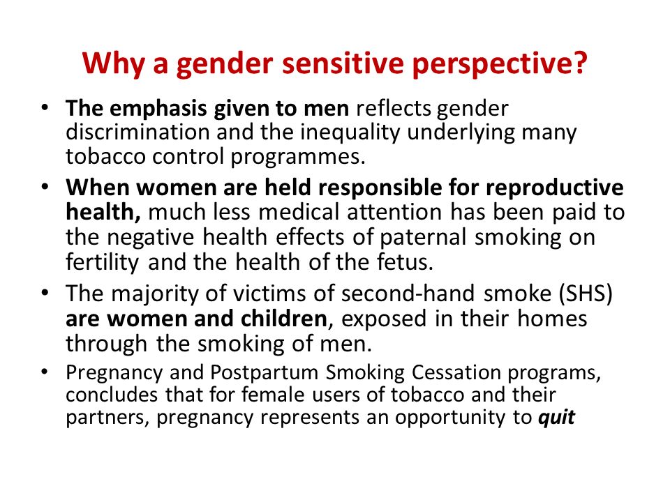 Why a gender sensitive perspective.
