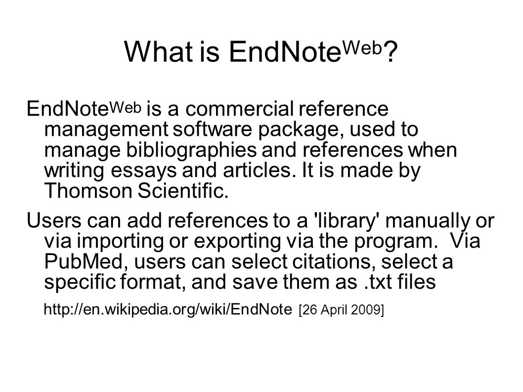 What is EndNote Web .