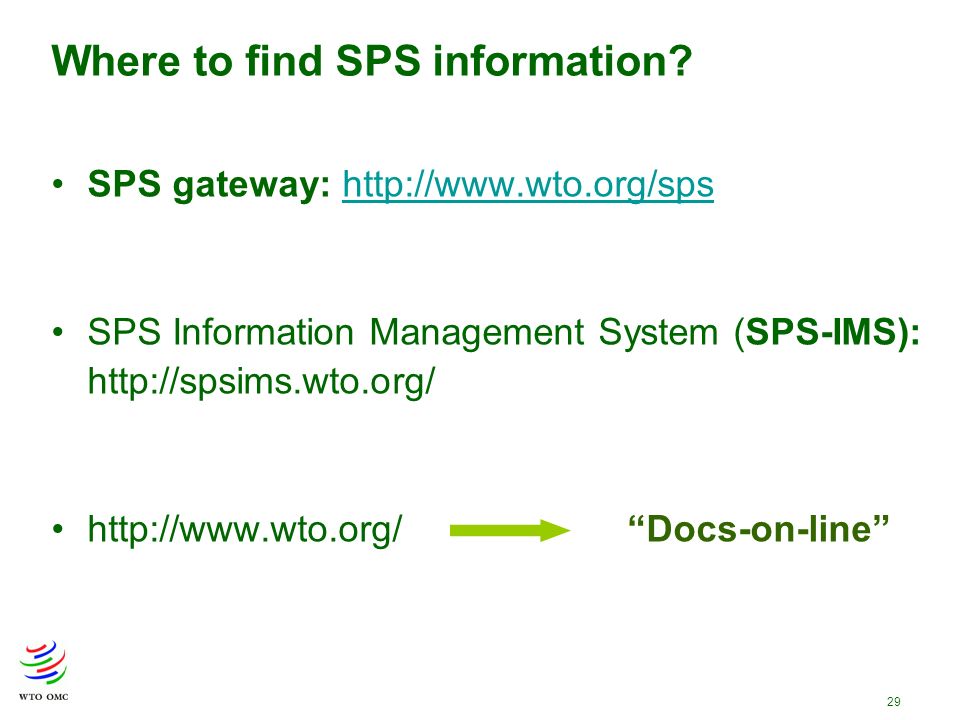29 Where to find SPS information.