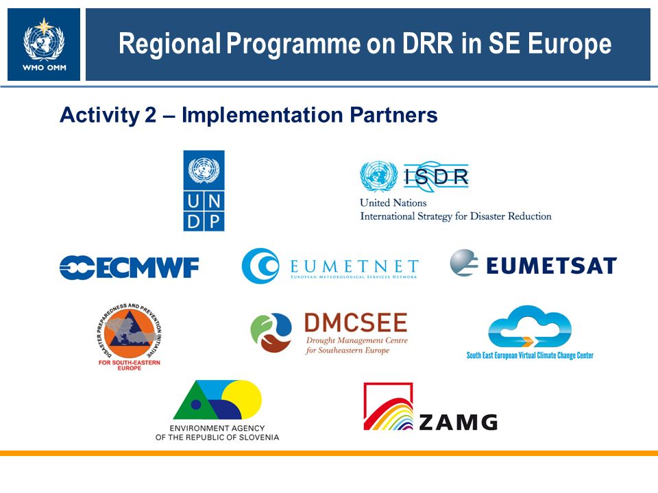 Activity 2 – Implementation Partners Regional Programme on DRR in SE Europe