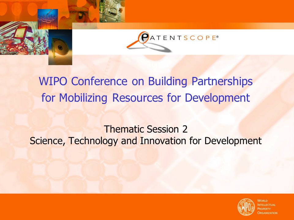 WIPO Conference on Building Partnerships for Mobilizing Resources for Development Thematic Session 2 Science, Technology and Innovation for Development