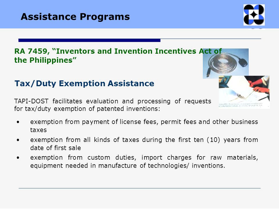 Republic Of The Philippines Technology Application And Promotion Institute Department Of Science And Technology Government Support For Inventions Philippines Ppt Download