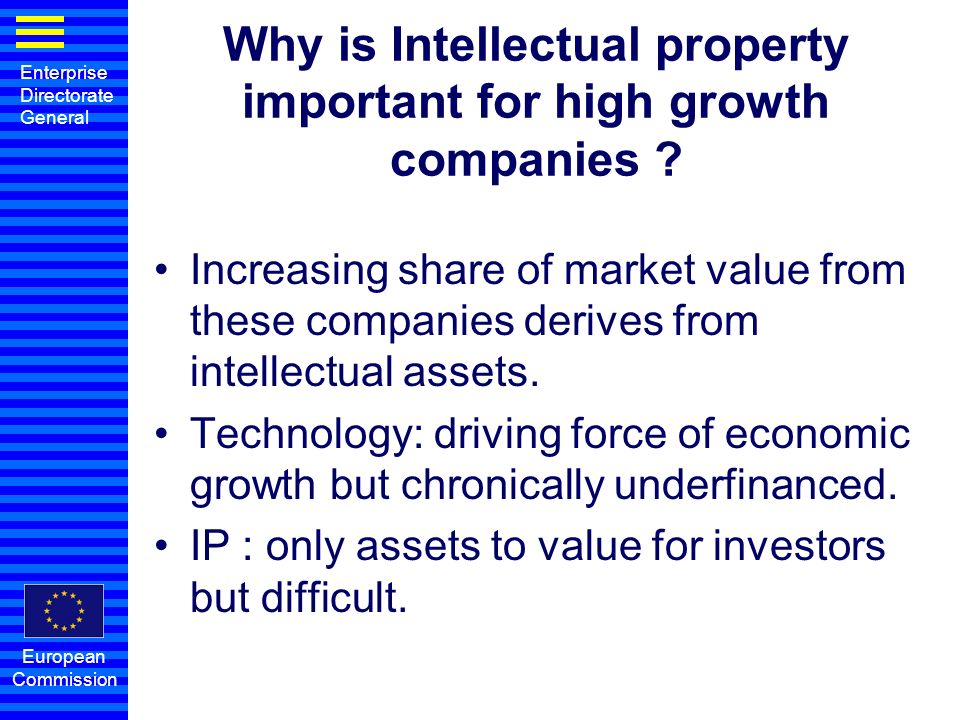 Enterprise Directorate General European Commission Why is Intellectual property important for high growth companies .