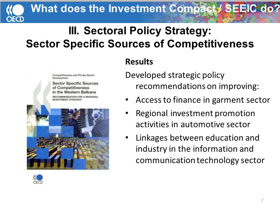What does the Investment Compact / SEEIC do. III.