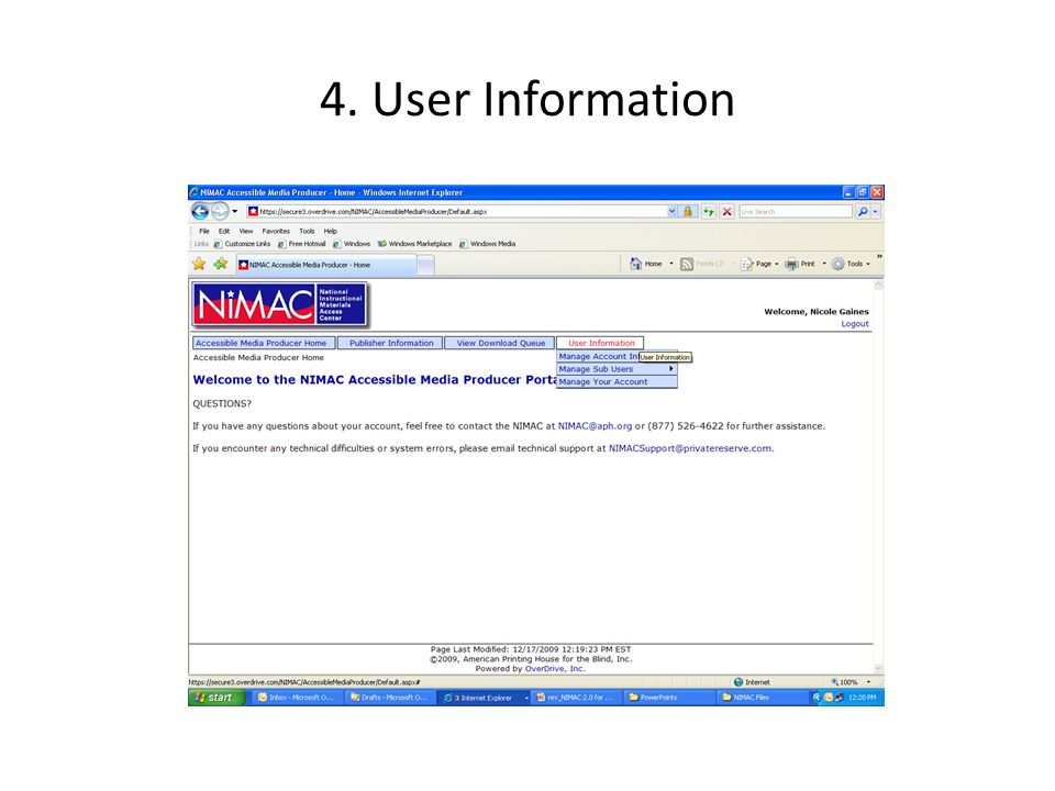 4. User Information