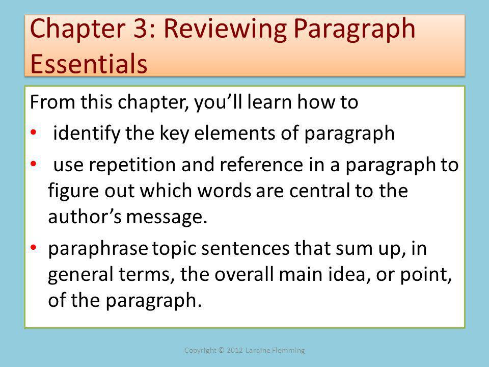 Chapter 3 Reviewing Paragraph Essential From Thi Youll Learn How To Identify The Key Element Of Use Repetition And Reference In Ppt Download Paraphrasing I A Two Way Verbal Communication Two-way 