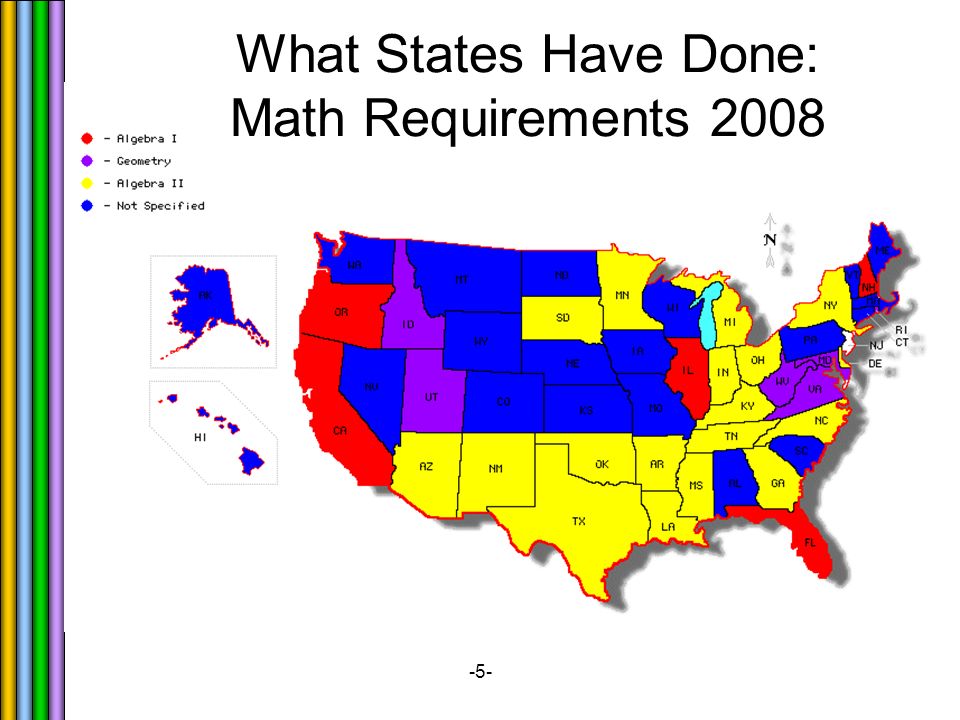 -5- What States Have Done: Math Requirements 2008