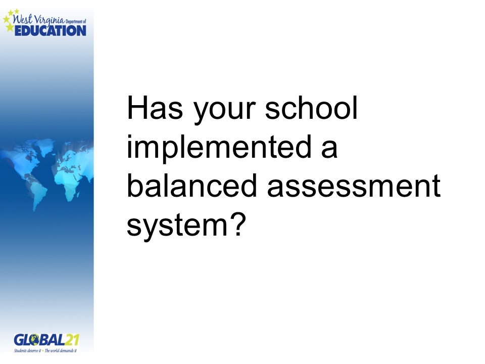 Has your school implemented a balanced assessment system