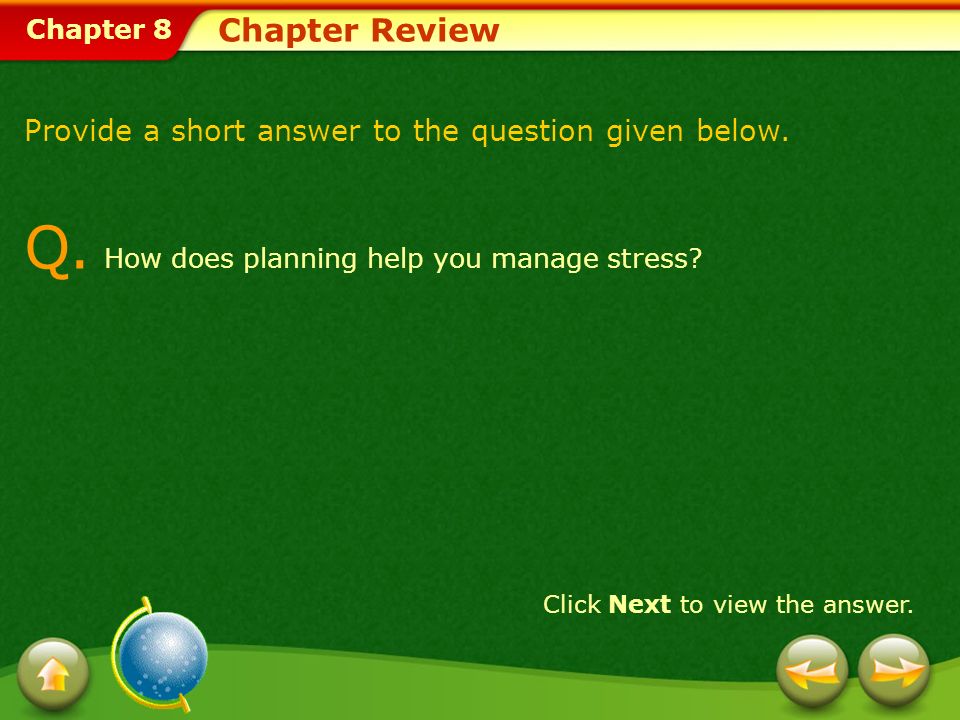 Chapter 8 Chapter Review Provide a short answer to the question given below.