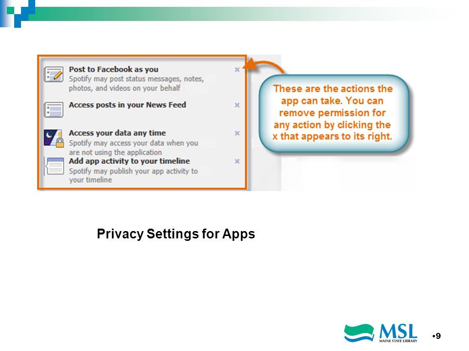 Privacy Settings for Apps 9