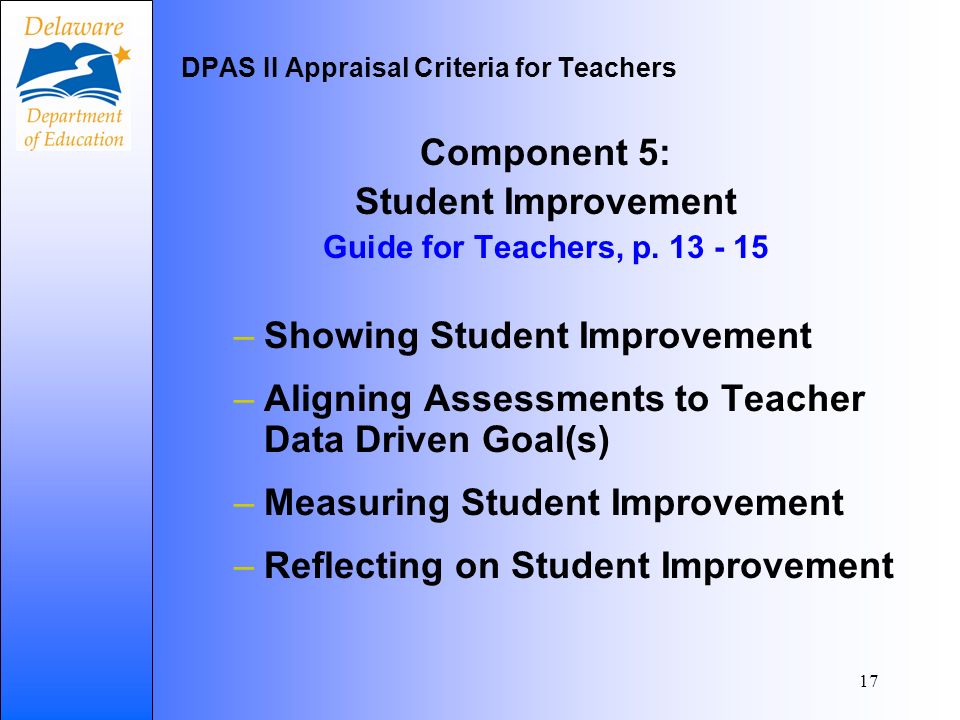17 Component 5: Student Improvement Guide for Teachers, p.