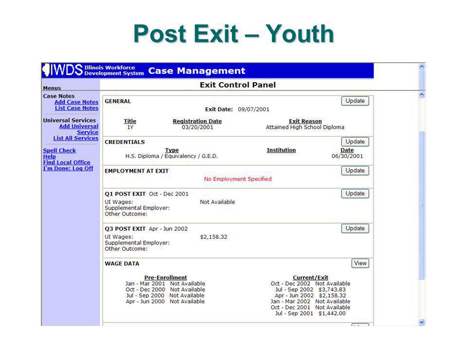 Post Exit – Youth
