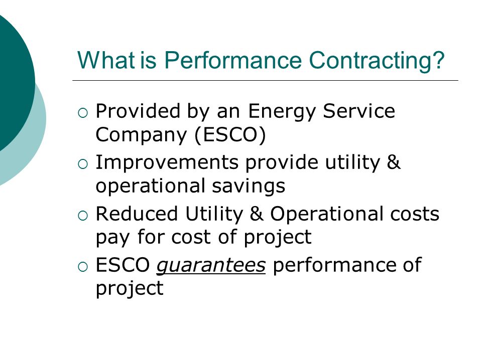 What is Performance Contracting.