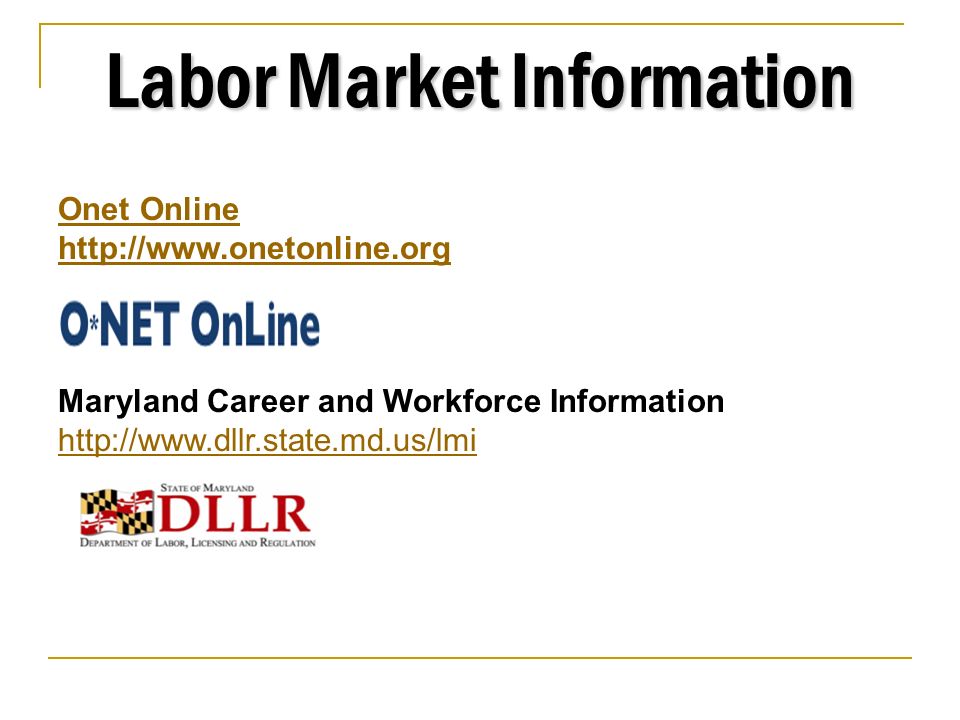 9 Labor Market Information Onet Online   Maryland Career and Workforce Information
