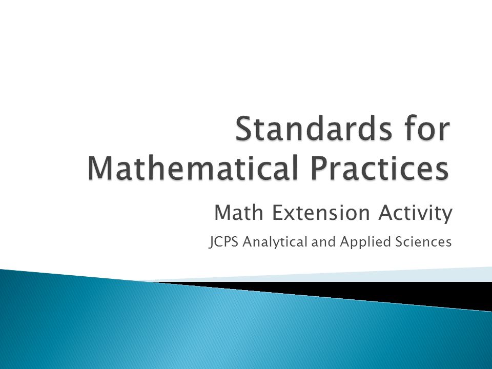 Math Extension Activity JCPS Analytical and Applied Sciences