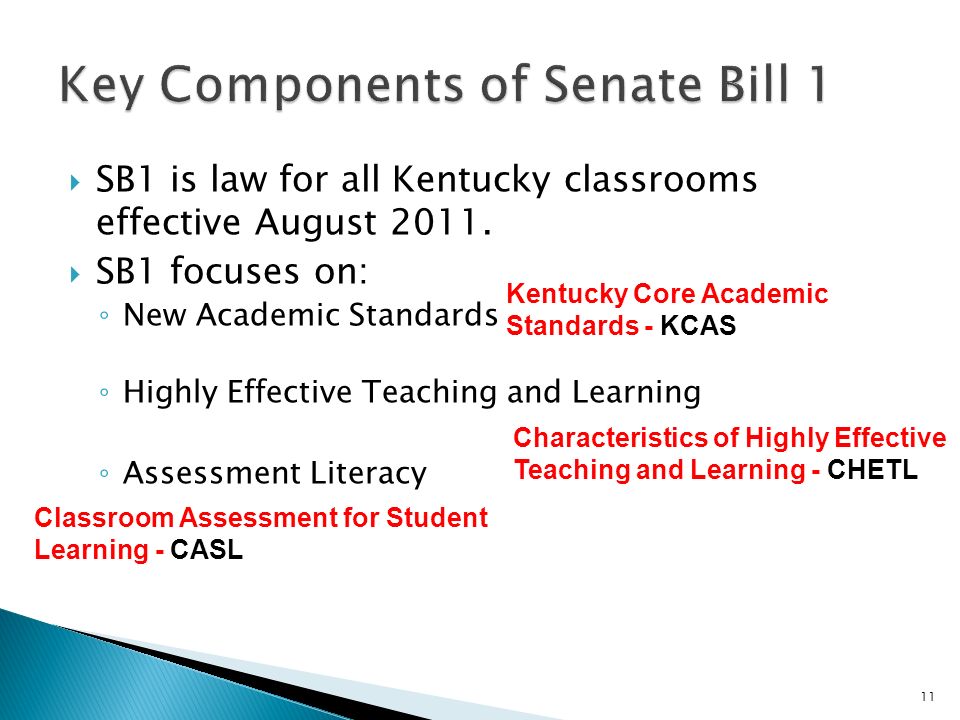 SB1 is law for all Kentucky classrooms effective August 2011.