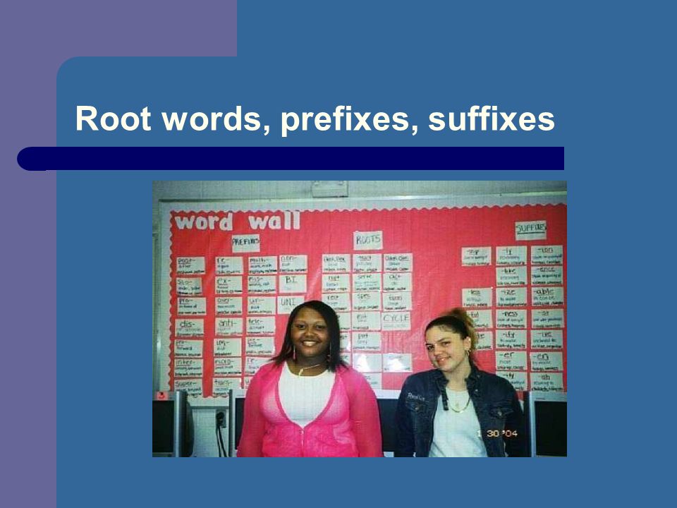 Root words, prefixes, suffixes