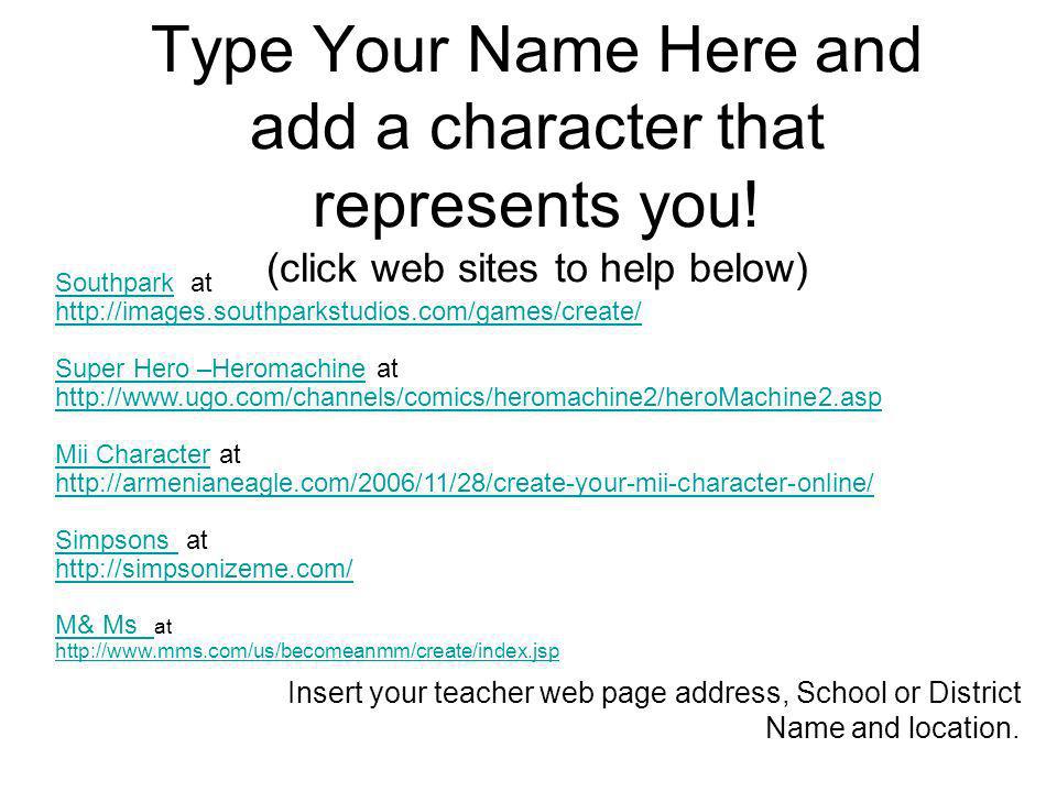 Address page. Type your name. Type in your name.