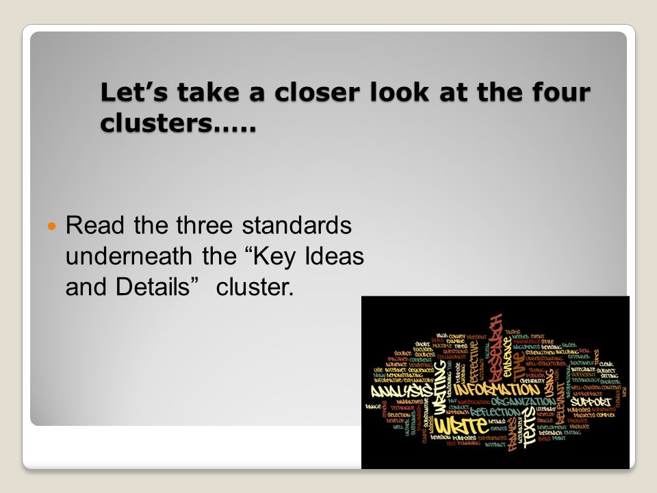 Lets take a closer look at the four clusters…..