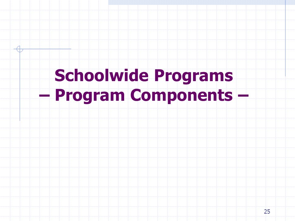 25 Schoolwide Programs – Program Components –
