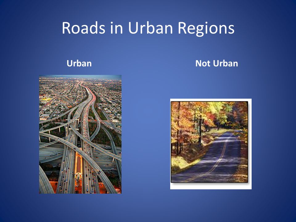 Roads in Urban Regions Urban Not Urban