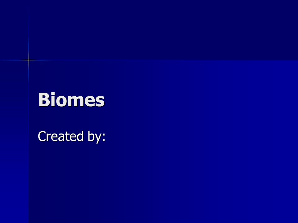 Biomes Created by: