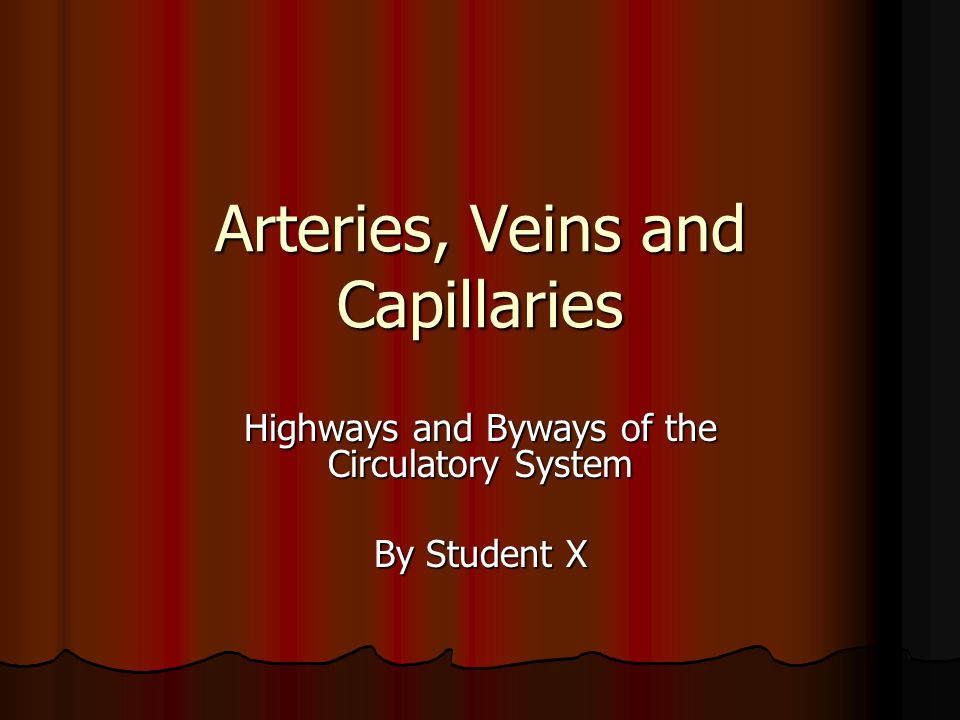 Arteries, Veins and Capillaries Highways and Byways of the Circulatory System By Student X