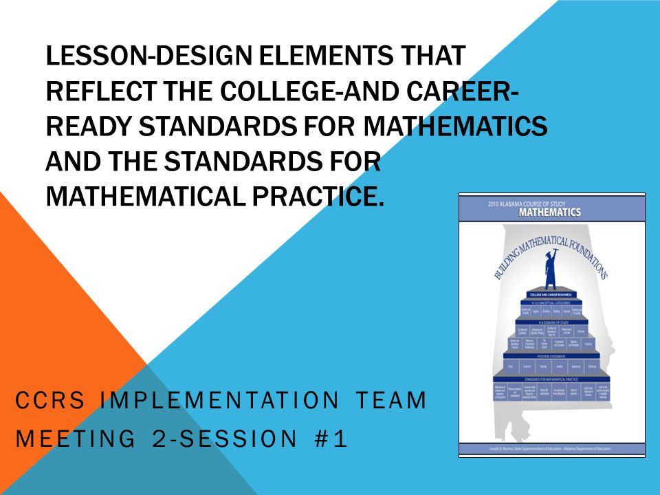 LESSON-DESIGN ELEMENTS THAT REFLECT THE COLLEGE-AND CAREER- READY STANDARDS FOR MATHEMATICS AND THE STANDARDS FOR MATHEMATICAL PRACTICE.