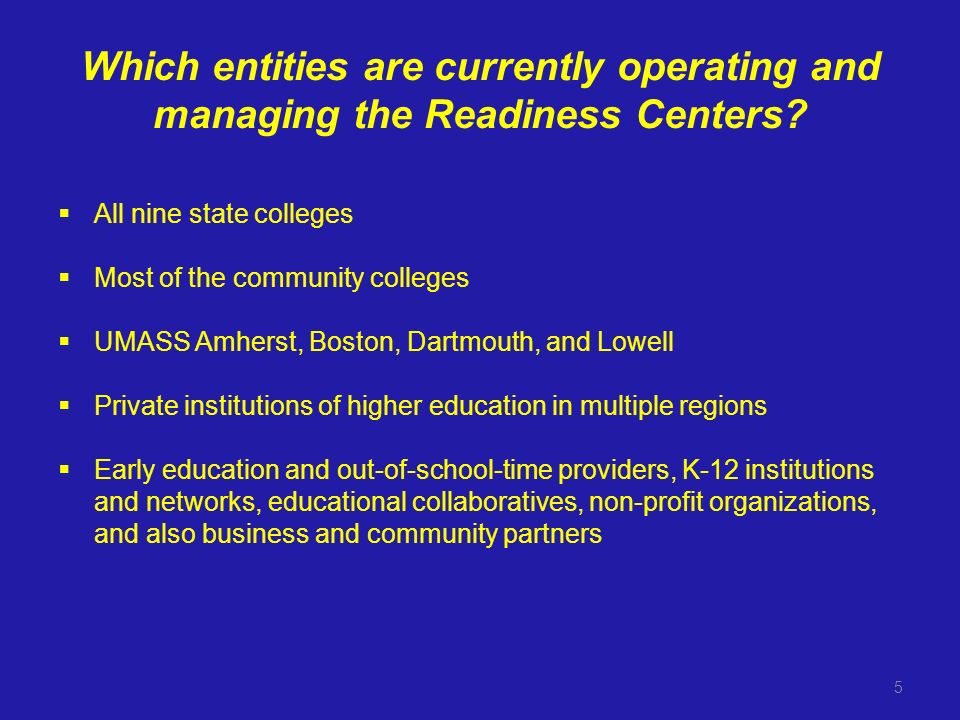 Which entities are currently operating and managing the Readiness Centers.