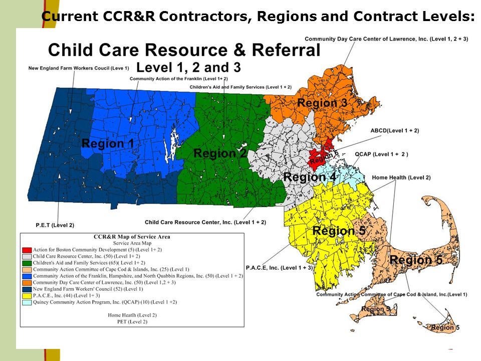Current CCR&R Contractors, Regions and Contract Levels: 3