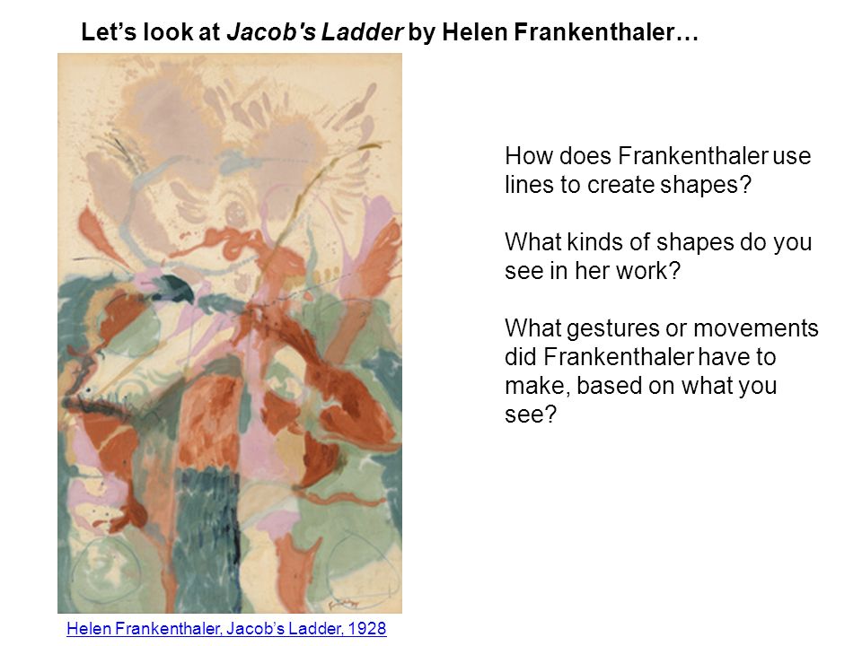 How does Frankenthaler use lines to create shapes.