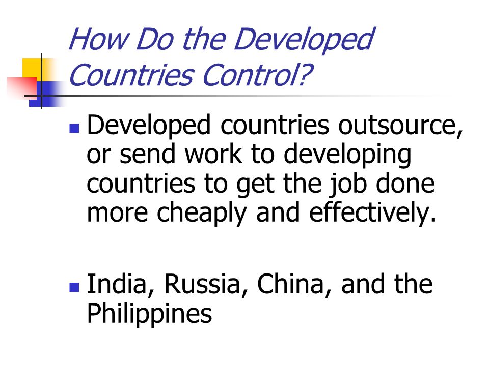 How Do the Developed Countries Control.