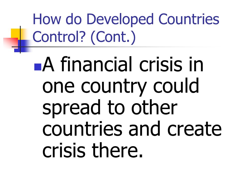 How do Developed Countries Control.